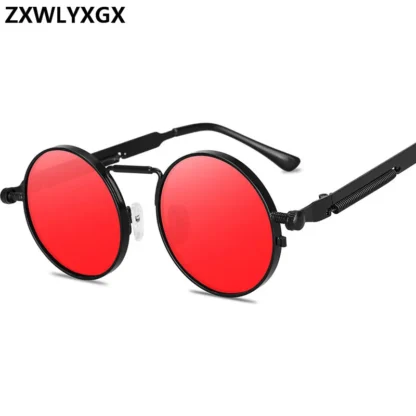 Metal Steampunk Round Sunglasses - Image 6