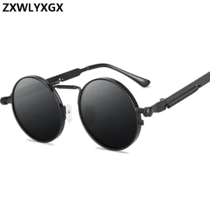 Metal Steampunk Round Sunglasses - Image 5