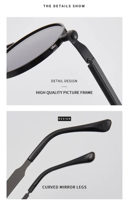 Metal Steampunk Round Sunglasses - Image 4