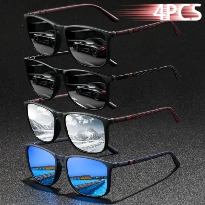 Fashion Vintage Square Sunglasses set of 4 - Image 3