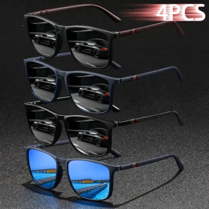 Fashion Vintage Square Sunglasses set of 4 - Image 2