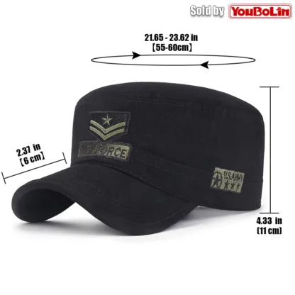 Cotton embroidery camouflage flat cap duckbill hat for adventure and hunting - Image 2