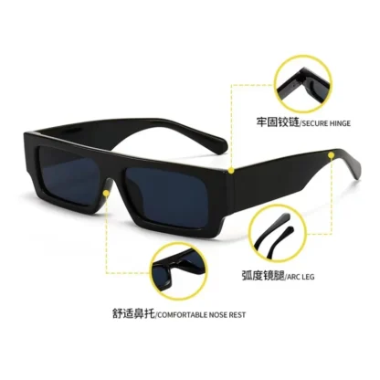 Retro Square Sunglasses Vintage - Image 2
