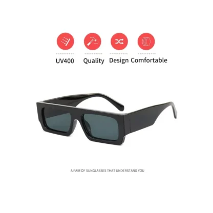 Retro Square Sunglasses Vintage - Image 3