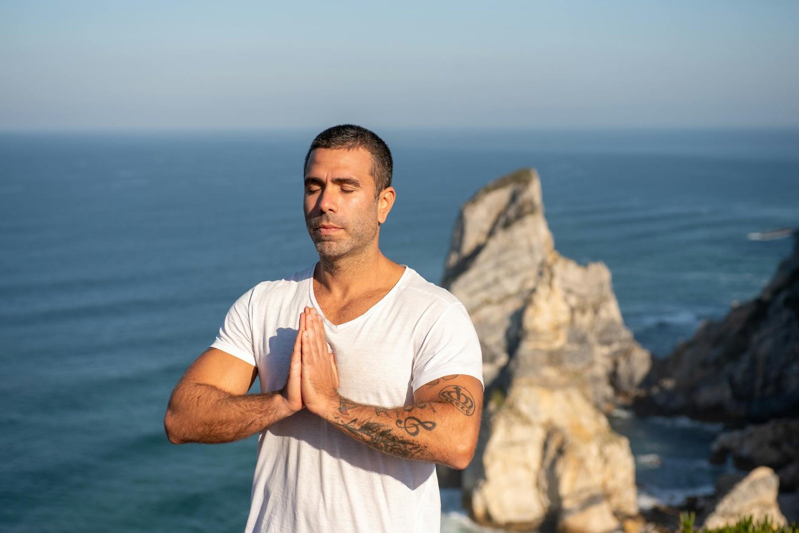 a man doing yoga